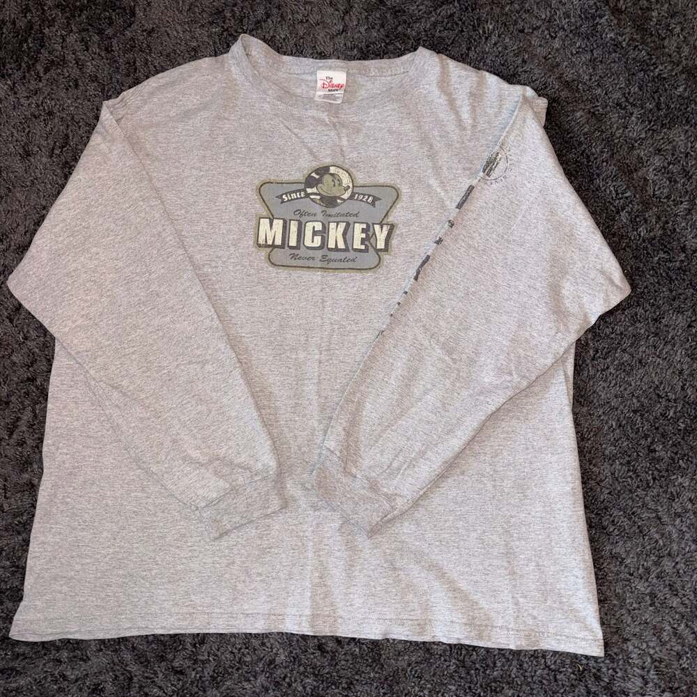 Vintage The Disney Store Mickey Mouse "Since 1928" Long Sleeve T-Shirt - Picture 1 of 6